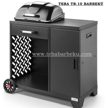 Teba TB-10 Barbekü Kapaklı Tekerlekli Tezgahlı Dolaplı Mangal